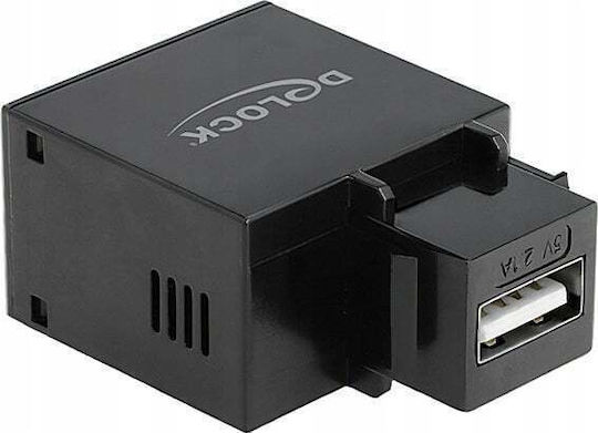 Keystone Module USB Type-A Charging Port 2.1 A Black 86506