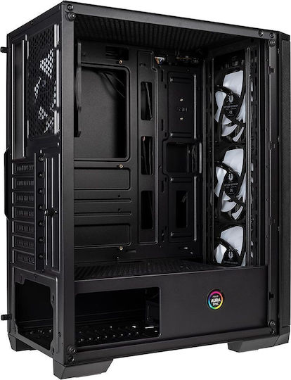 BitFenix Nova Mesh SE TG RGB Геймърско бюро Midi Tower Компютърна кутия със страничен прозорец Черен