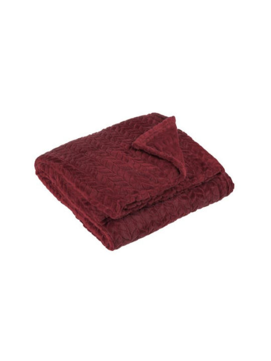 Pătură Catifea Supraînălțată 220x150cm Burgundy