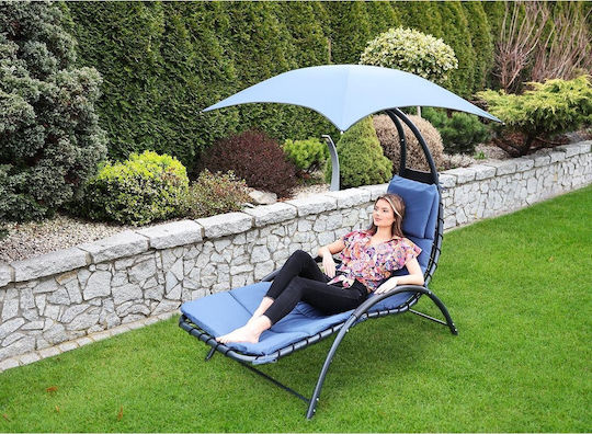 Saska Garden Ξαπλώστρα-Πολυθρόνα Παραλίας Μπλε 200x125x180εκ.