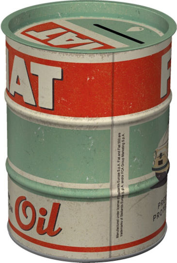 Nostalgischer Metallischer Sparbüchse Öl Fass fiat Premium Schutz Öl