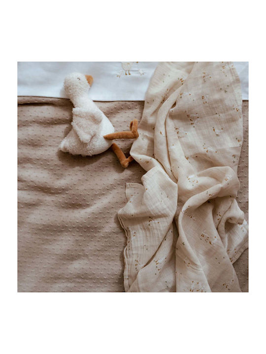 Little Dutch Knitted Baby Blanket Beige 110x140cm
