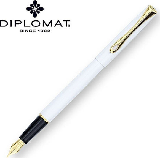 Diplomat Fountain Pen Fine 0.6mm White with White Ink