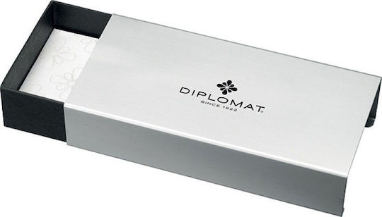 Diplomat Πένα Γραφής Fine 0.6mm Μαύρη από Ατσάλι με Μαύρο Μελάνι