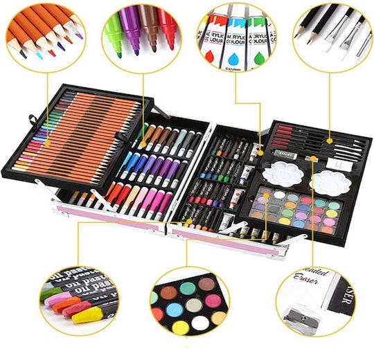 Painting Set in Case Pink 34x23.5cm 145pcs