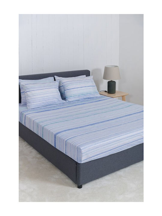 Naf Naf Sheet Sets Queen 240x270cm. Summit Blue 4pcs