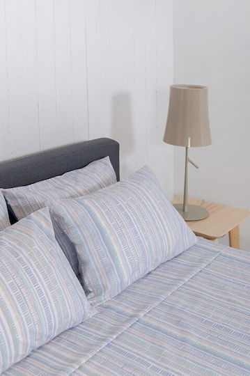 Naf Naf Summit Σετ Σεντόνια King Size με Λάστιχο 240x270εκ. Blue (4τμχ)