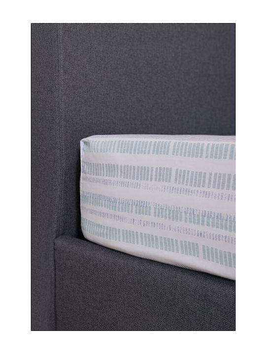 Naf Naf Sheet Sets King Size with Elastic 240x270cm. Summit Blue 4pcs