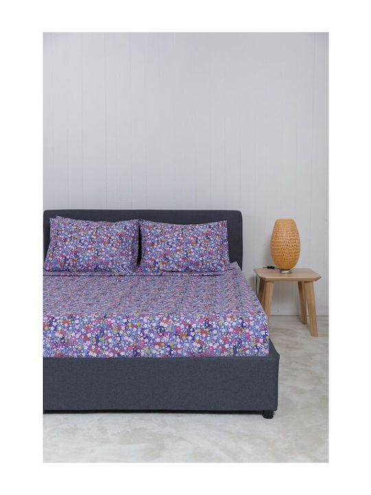 Naf Naf Summit Σετ Σεντόνια King Size με Λάστιχο 240x270εκ. Lilac (4τμχ)
