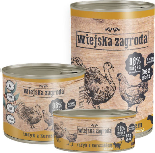 Wiejska Zagroda Wet Food Dogs with Turkey and Chicken 200gr
