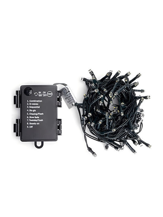 100 Lights LED 5m. Multicolor Battery in String 1pcs 100 Lights LED 5m. Multicolor Battery in String 1pcs