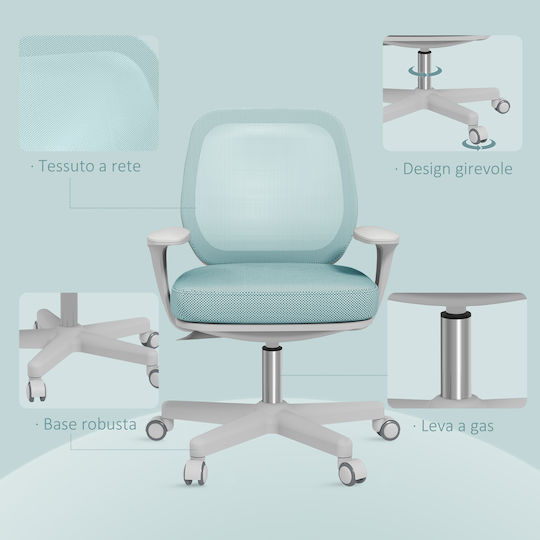 Vinsetto Office Chair with Adjustable Arms Light Green