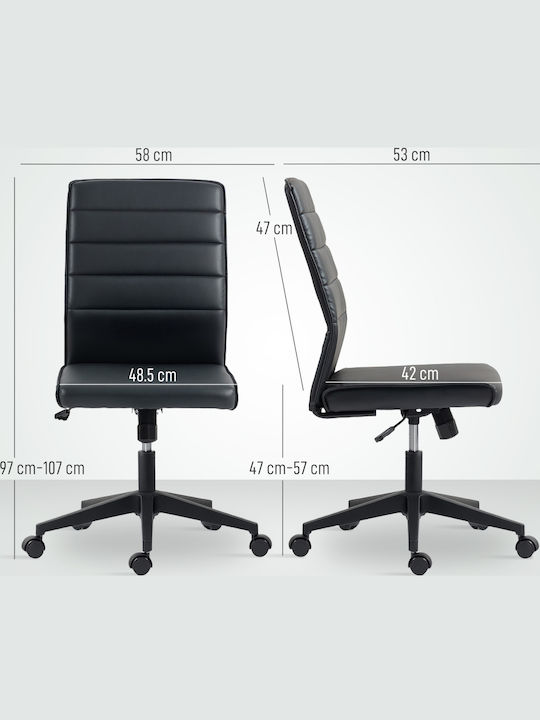 HomCom Office Chair with Adjustable Arms Black
