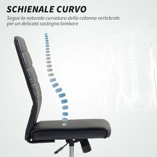 HomCom Scaun De Birou Cu Brațe Reglabile Negru