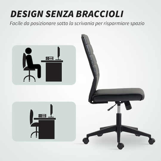 HomCom Scaun De Birou Cu Brațe Reglabile Negru