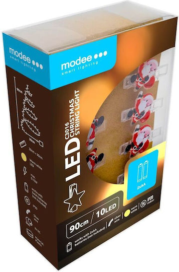 10 Lights LED 1.2m. Warm White Battery in String 1pcs