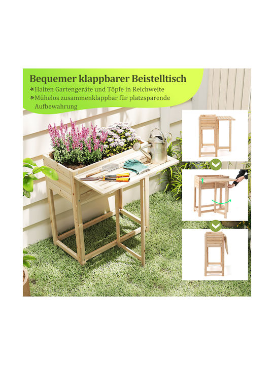 Costway Blumenkasten Hölzernes Natural 63x67x74cm.