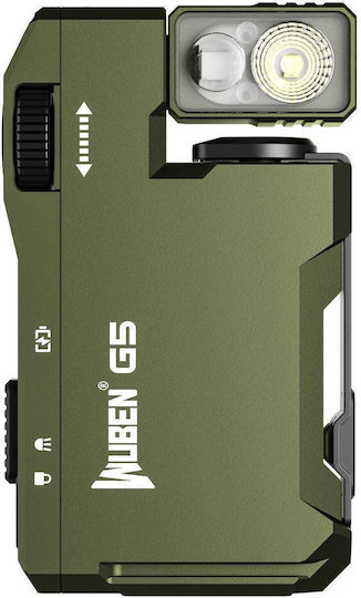 Wuben G5 Edc Led Hand Flashlight 400 Lumens 180° Head With Magnet Military Green