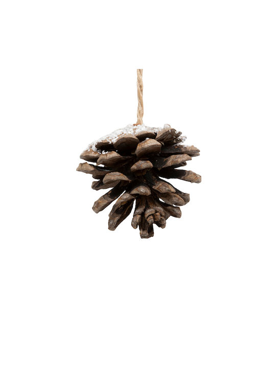 Hängendes Schneeflocke Ornament Hölzern Beige 35x67cm