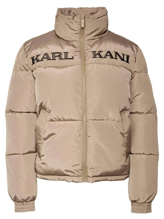 Retro Essential Women's Puffer Jacket for Winter Brown
