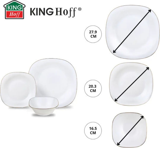 KING Hoff Бял Стъкло Сервизи за хранене 18бр