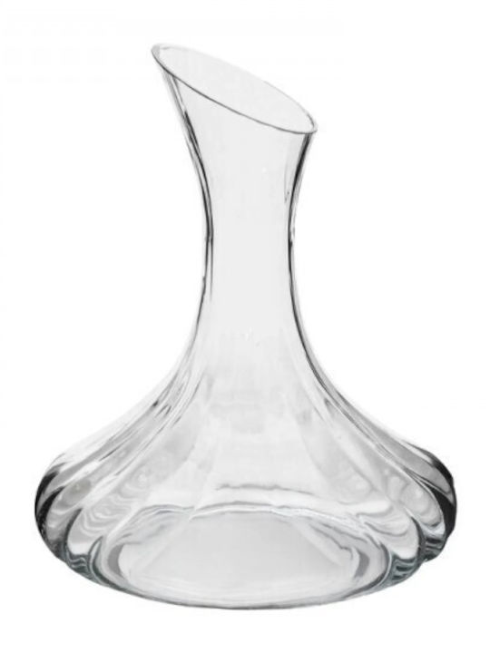 Secret de Gourmet Glas Karaffe zum Servieren Wein 21cm mit Verschluss und Gläsern Transparent 2000ml 1Stück