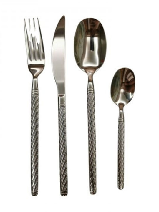 Secret de Gourmet Σετ Μαχαιροπίρουνα Ανοξείδωτα Ασημί 24τμχ