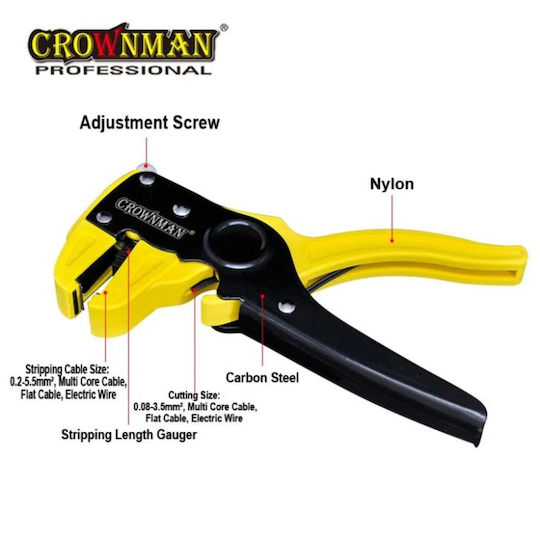 Crownman Automatic Cable Stripper with Cutter and 180mm Length