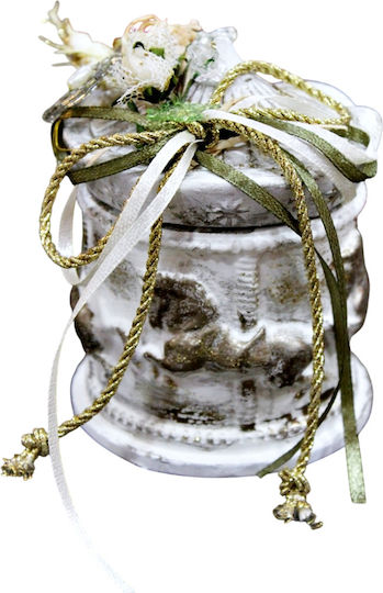Gerakis Christmas White Candle 11x8.7cm