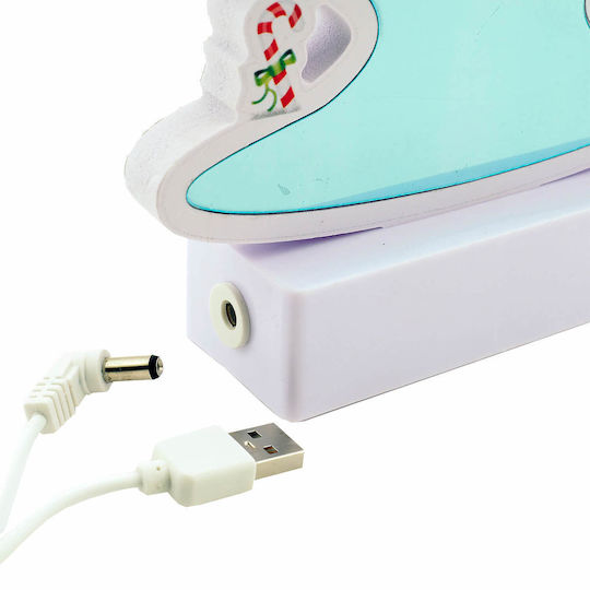 cu lumină LED Decorațiune de Crăciun Plastic Braduleț 20cm. Baterie Verde
