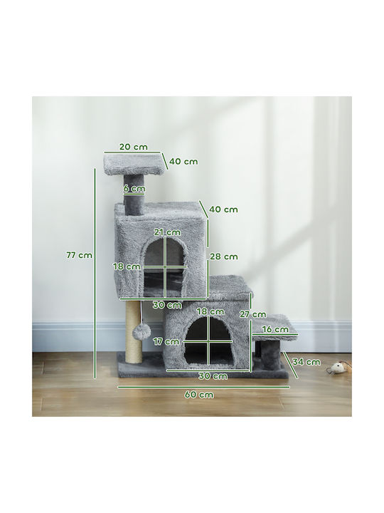 Pawhut Cats Scratching Post Gray 6x6cm
