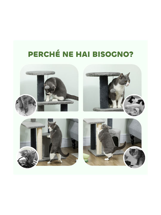 Pawhut Stâlp pentru zgâriat pisici Copaci pentru pisici Gri 30x30cm