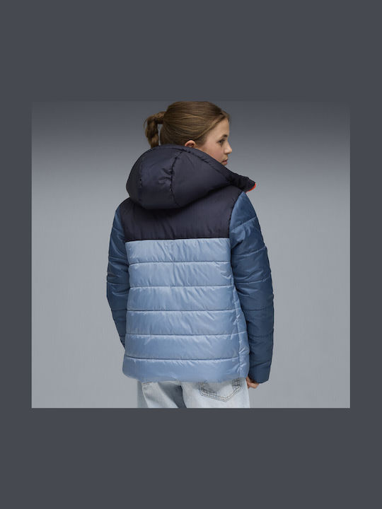 Kids' Sports Jacket with Hood Blue Padded