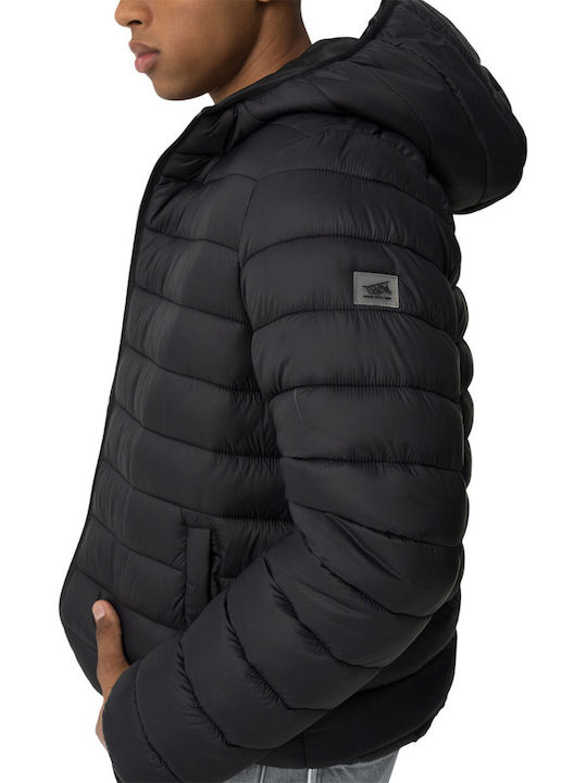 Kids' Quilted Jacket with Hood Black