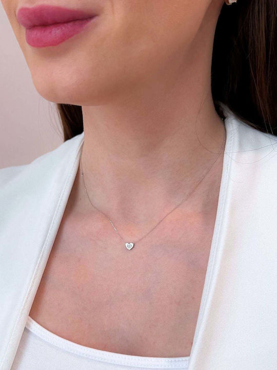 Sorelly Colier cu design Inima din Aur alb 14K