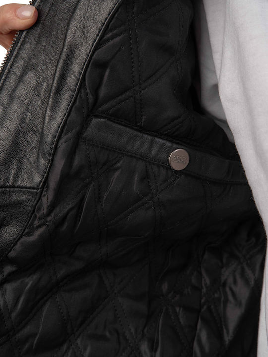 S Alpha Leather Jacket Black