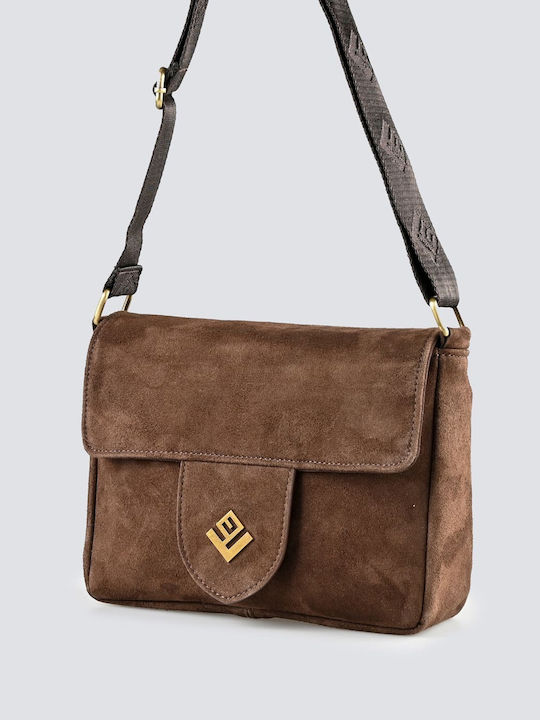 Leather Women's Shoulder Bag Suede Brown
