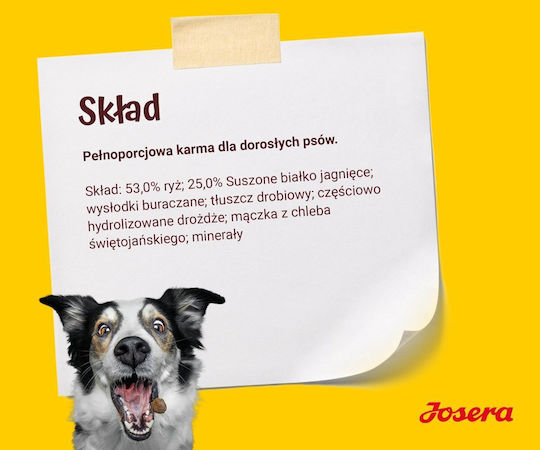 Josera 12.5kg Dry Food Grain-Free for Adult Small & Medium Breed Dogs with Lamb, Rice, Chicken, Poultry, Salmon and Meat