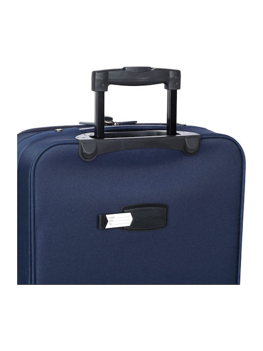 Diplomat Large The Travel Collection Μεγάλη Βαλίτσα Ταξιδίου Υφασμάτινη Μπλε με 4 Ρόδες Ύψους 74εκ.
