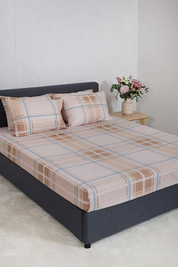 Naf Naf Set Cearșafuri King Size 270x280cm. Summit Bej 4buc