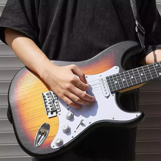 Donner Set Chitară Electrică Stratocaster Neagră cu Husă