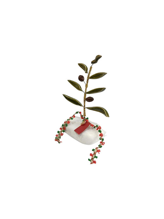 Kalliopi Silver Handmade Tabletop Lucky Charm Olive Branch Green Ceramic 2026 8x15cm 1pcs