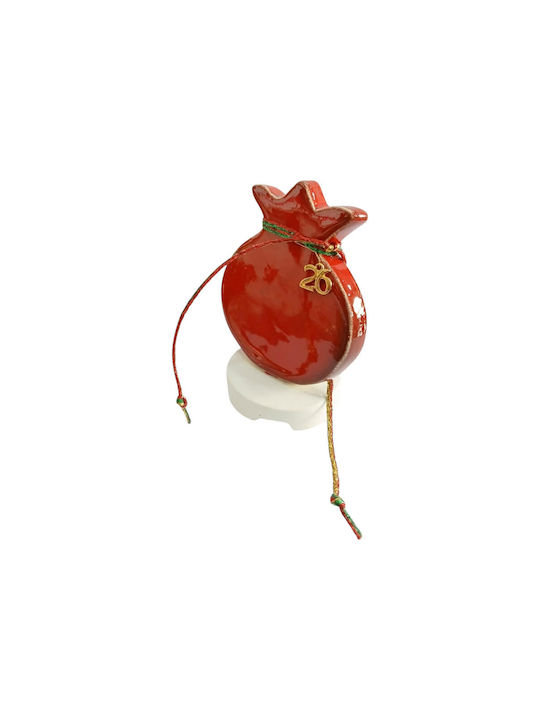 Kalliopi Silver Handmade Tabletop Lucky Charm Pomegranate Red Ceramic 2026 8x11cm 1pcs