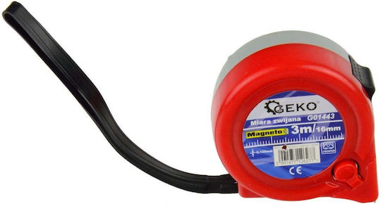 Geko Maßband mit Magnet 16mm x 3m