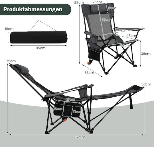 Costway Stuhl Strand Gray 152x83x75cm.