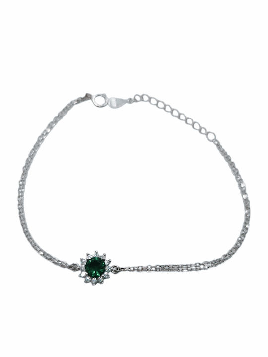 Damen Armband Aus Silber Mit Smaragd