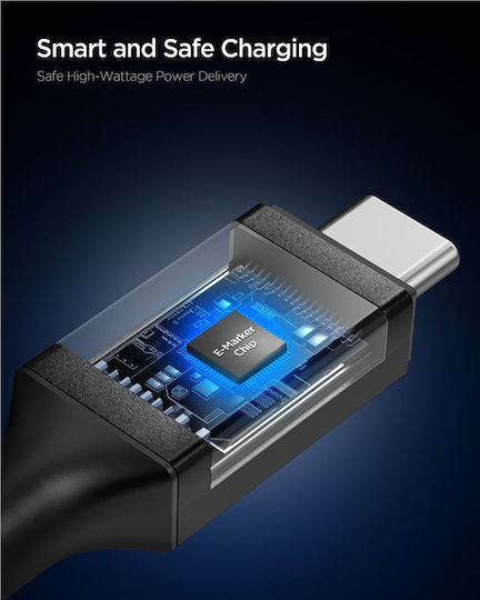 Spigen USB 2.0 Kabel USB-C männlich - USB-C 100W PD Schwarz 1,2m