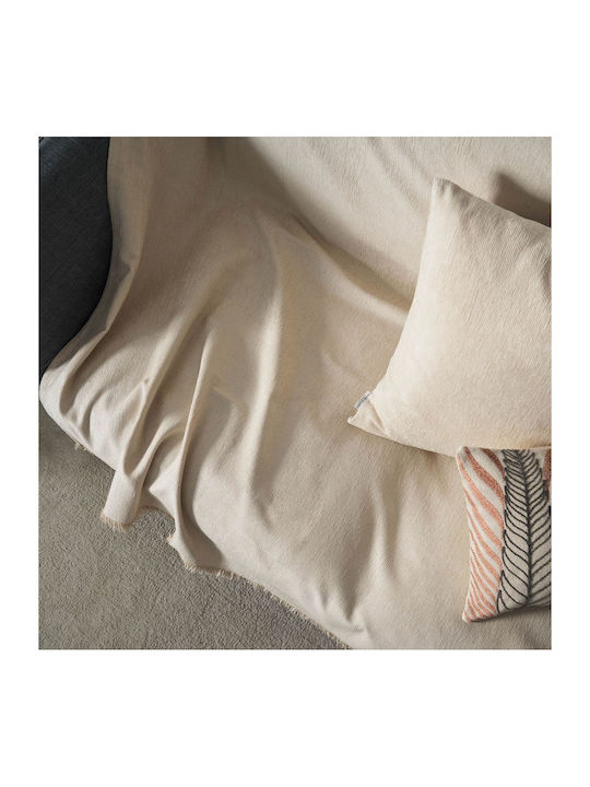 Gofis Home Zephyr Ριχτάρι Διθέσιου Καναπέ Ζακάρ 146x250εκ. Ecru 146/05