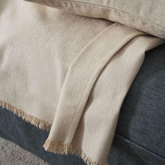 Gofis Home Zephyr Риχτάρι Двуместен Диван Жакард 146x250см Ecru 146/05