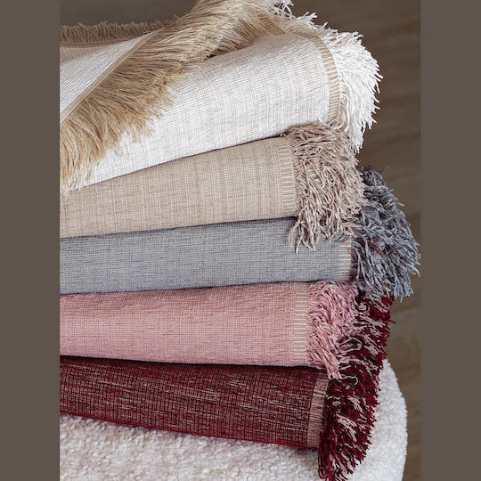 Palamaiki Tuna Ριχτάρι Πολυθρόνας Chenille 180x180εκ. Bordo